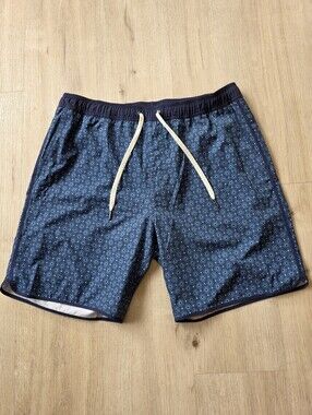 Fair Harbor Swim Trunks Men's Size XL Lined  Neptune Navy geometric